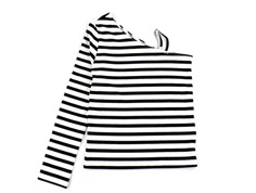 Kids ONLY cloud dancer/black striped one shoulder top